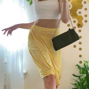 DOO.RI Silk Jersey twist knot Yellow Summer Skirt